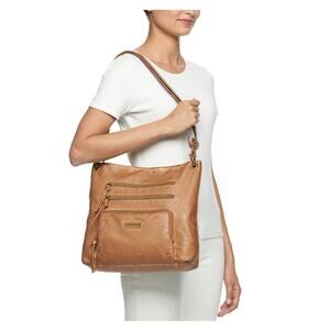 Stone Mountain Smokey Crossbody Bag Purse Cognac Brown 13x12